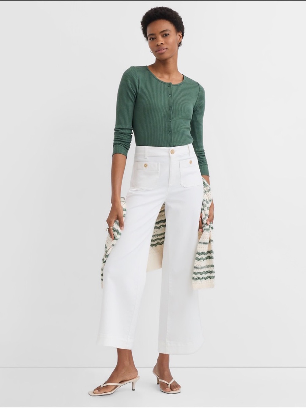 Palmer Wide Leg Crop Pants in Twill